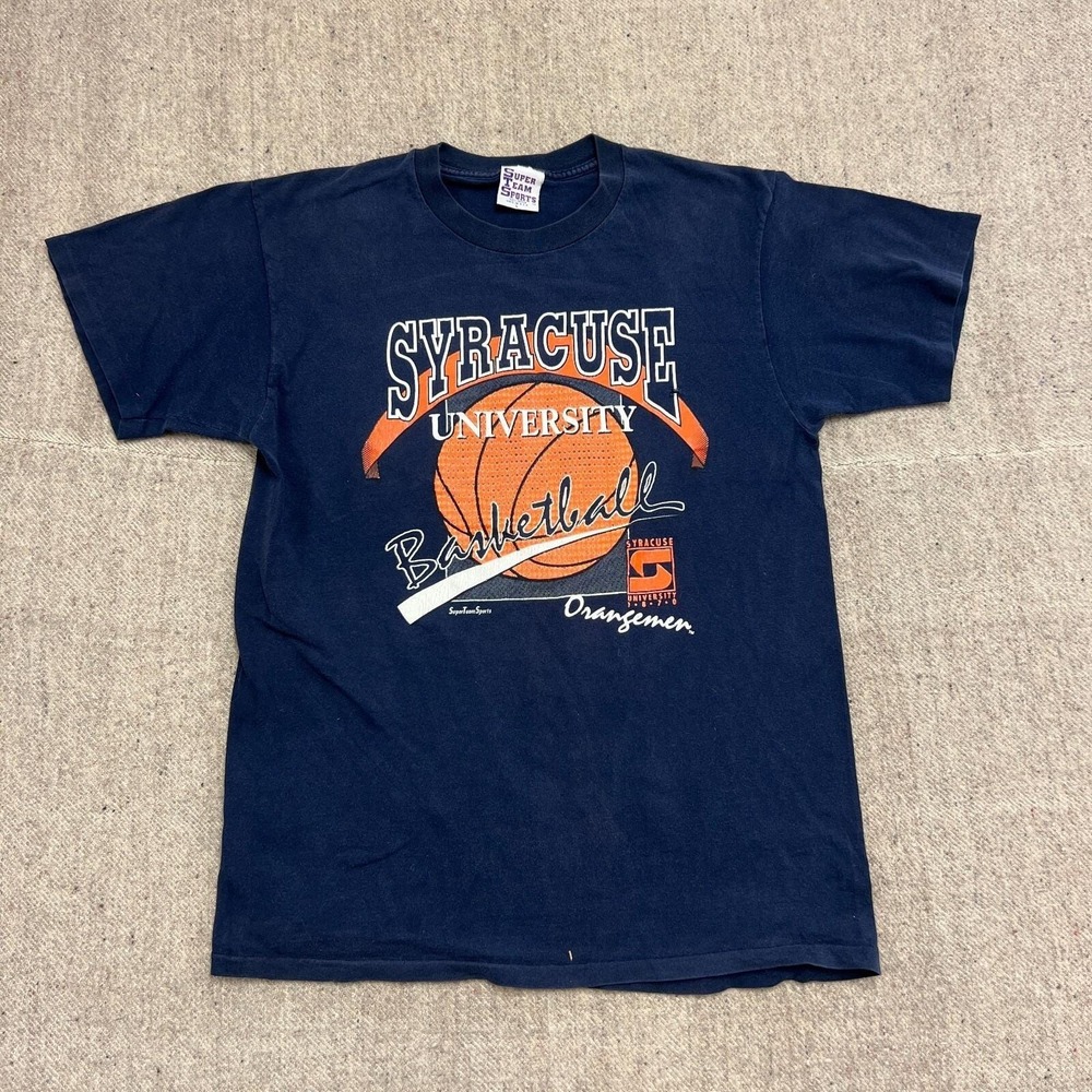 Vintage Syracuse University Basketball Shirt Mens Large Blue 1990s NCAA